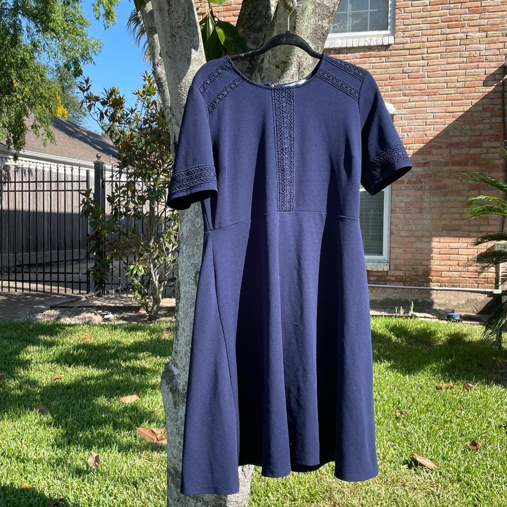 DownEast Navy Blue Modest Dress